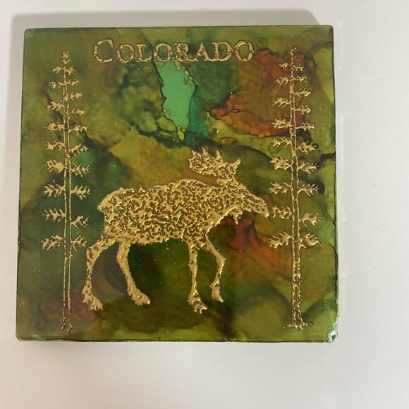 Colorado & The Broadmoor Handpainted By Local Artist Ceramic Coasters Set Of 4 - Picture 5 of 9